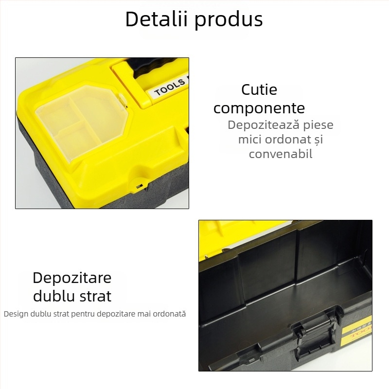 Cutie de unelte portabilă din ABS, plastic, multifuncțională pentru reparații auto