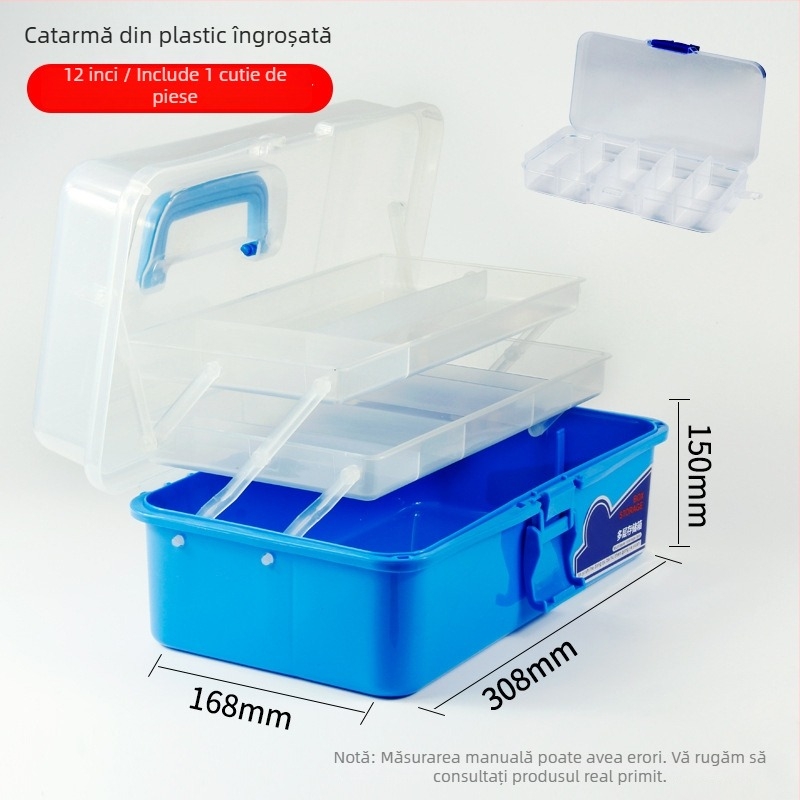 Cutie de unelte portabilă din ABS, plastic, multifuncțională pentru reparații auto