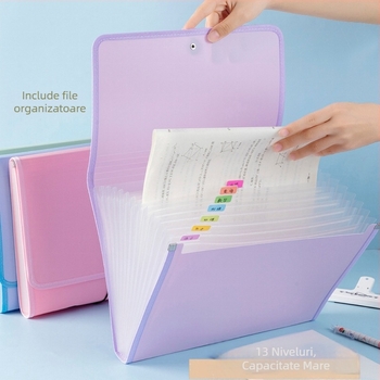 Organizator A4 pentru foi de teste și fișiere de învățare, husă de cărți, dosar acordeon pentru elevi