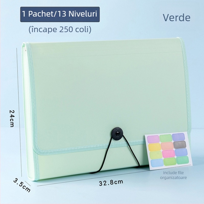 Organizator A4 pentru foi de teste și fișiere de învățare, husă de cărți, dosar acordeon pentru elevi