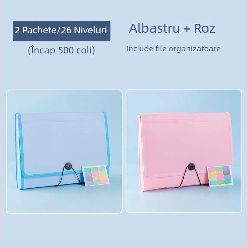 Organizator A4 pentru foi de teste și fișiere de învățare, husă de cărți, dosar acordeon pentru elevi