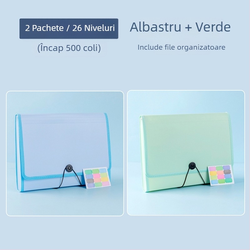 Organizator A4 pentru foi de teste și fișiere de învățare, husă de cărți, dosar acordeon pentru elevi