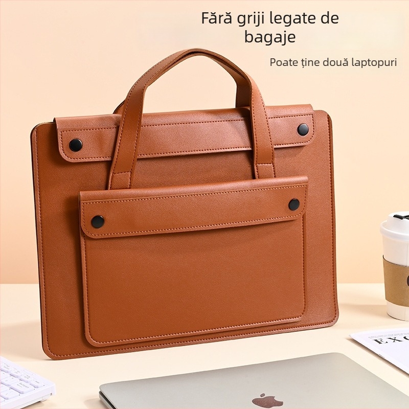 Geantă pentru laptop în stil acordeon, cu capacitate mare și mai multe compartimente pentru depozitare organizată, potrivită pentru deplasări și afaceri, încăpătoare pentru laptop și tabletă.