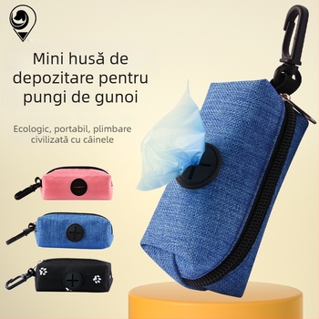 Dispenser pentru pungile de gunoi ale animalelor de companie și sac de depozitare din pânză pentru câini, organizator portabil de agățat