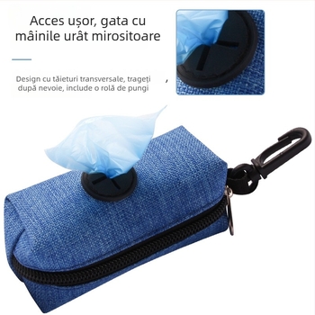 Dispenser pentru pungile de gunoi ale animalelor de companie și sac de depozitare din pânză pentru câini, organizator portabil de agățat