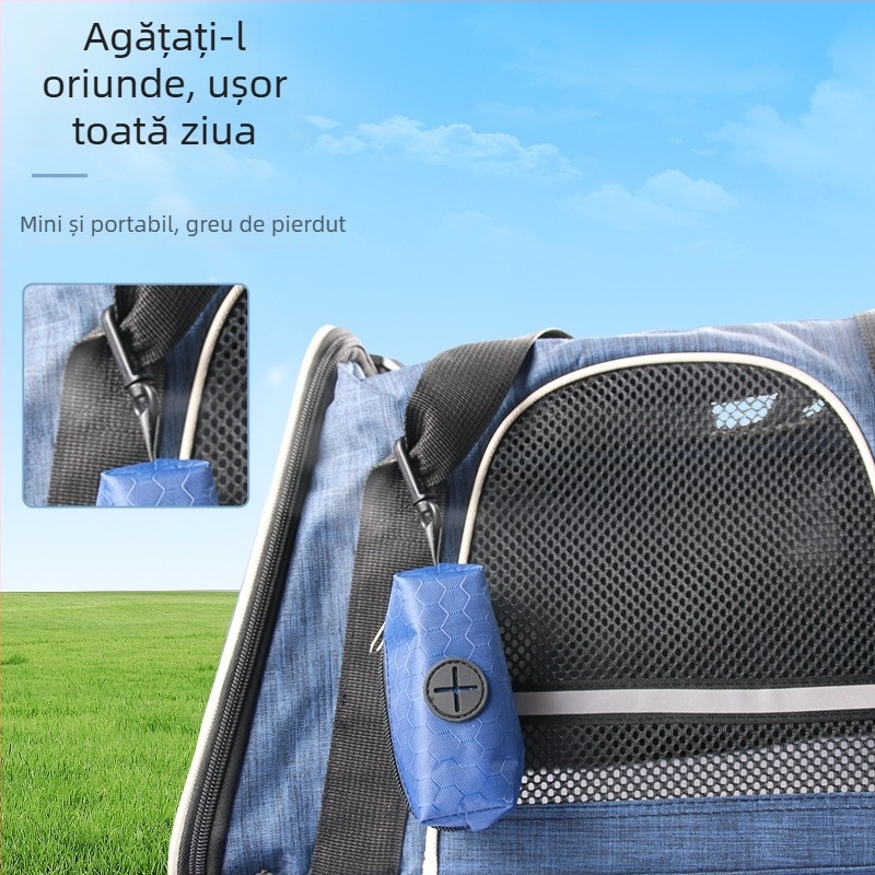 Dispenser pentru pungile de gunoi ale animalelor de companie și sac de depozitare din pânză pentru câini, organizator portabil de agățat