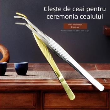 Clips pentru ceai din oțel inoxidabil 304, cu clește extins pentru prepararea ceaiului în aer liber și ceremonii de ceai
