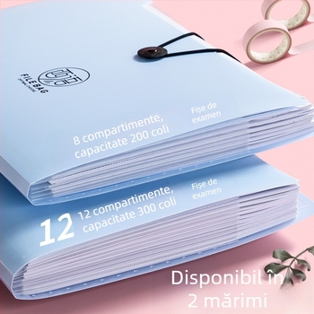 Dosar acordeon A4 pentru birou, organizator pentru lucrări ale elevilor, capacitate mare