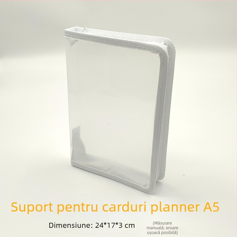 Mapă transparentă pentru fișe cu model twill, fermoar PP, format A4, capacitate mare