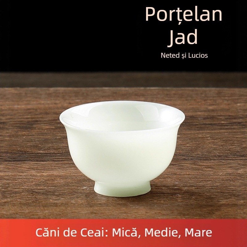 Set Gongfu de ceai din porțelan, cu vas cu capac din trei părți, alb gheață