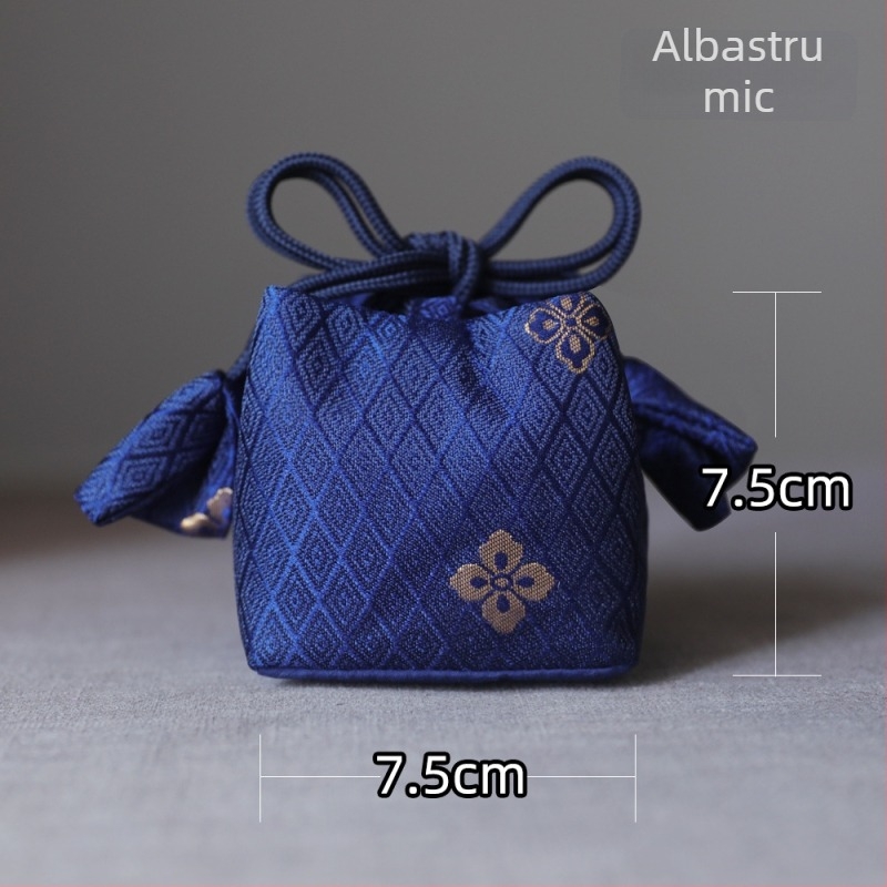 Set de ceai din bumbac cu husă de depozitare portabilă, ceainic, cești și borcan pentru frunze de ceai
