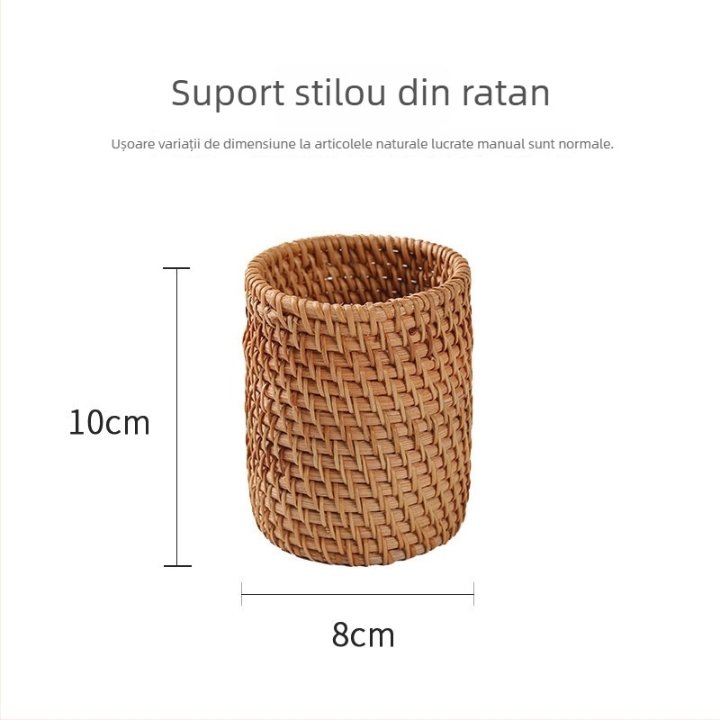 Drept pentru pix din ratan vietnamez de toamnă, set de ceai, clește din bambus pentru ceai și linguriță, set Pu'er de șase piese – accesorii pentru ceremonia ceaiului într-un tub de depozitare