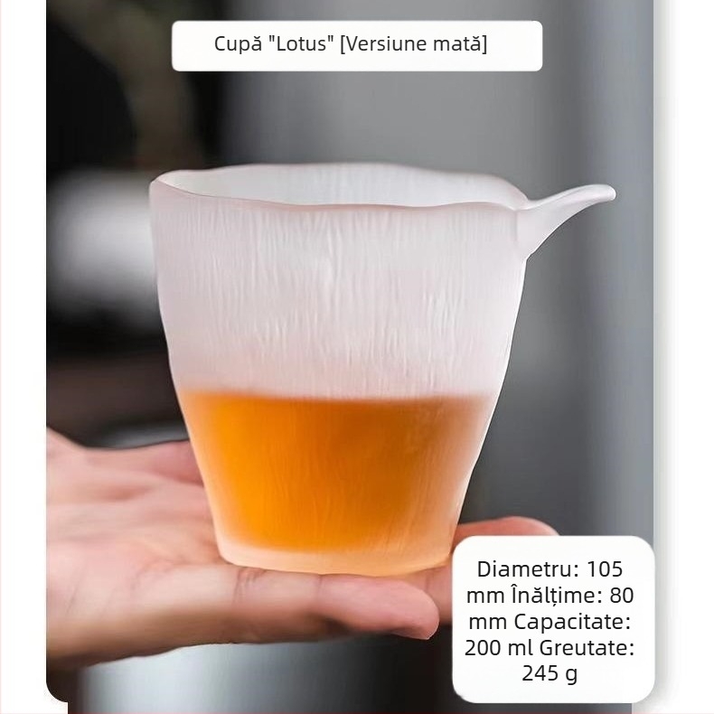 Set gaiwan în stil chinezesc cu lotus, pentru uz casnic, sticlă de cristal, cești de ceai rezistente la temperaturi înalte