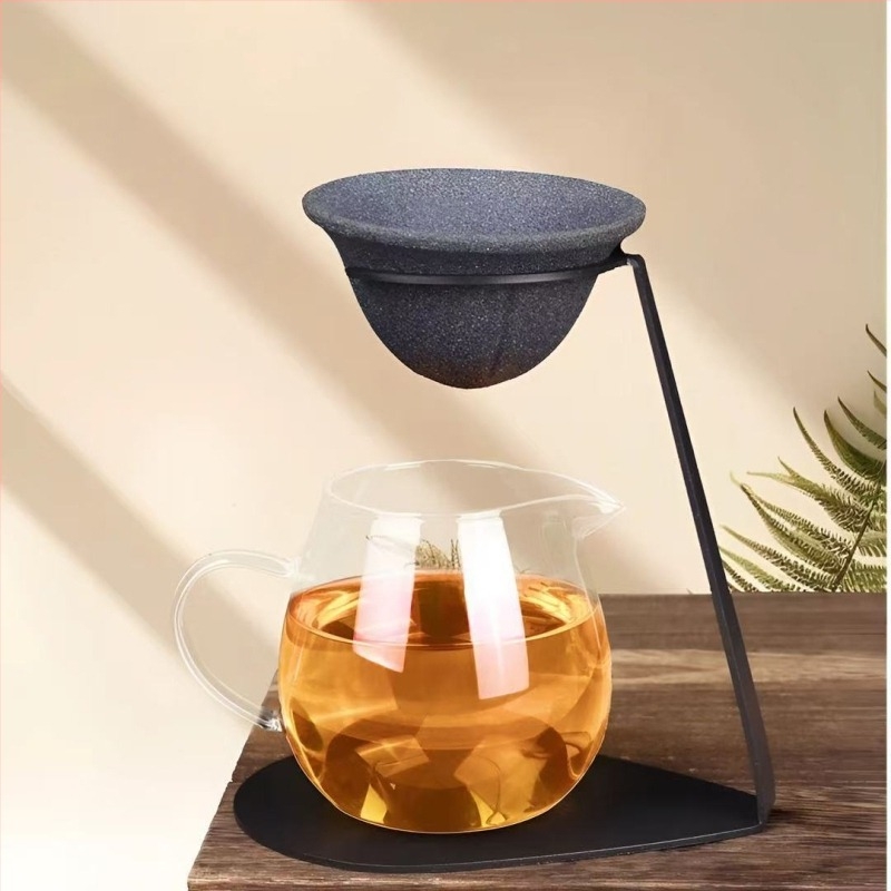 Recipient pentru ceai din ceramică de piatră, cu filtru fără pori, strecurător de ceai și filtru pentru frunze, separator de apă integrat, pentru uz casnic