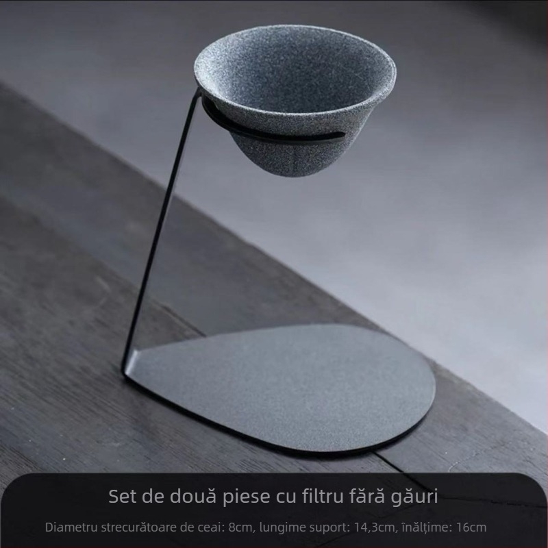 Recipient pentru ceai din ceramică de piatră, cu filtru fără pori, strecurător de ceai și filtru pentru frunze, separator de apă integrat, pentru uz casnic