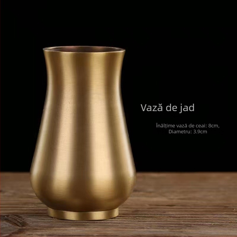 Set de ceai din cupru pentru ceremonie, șase piese: clește pentru ceai, cuțit pentru ceai, furculiță pentru ceai, lingură pentru ceai și tub de depozitare, stil japonez