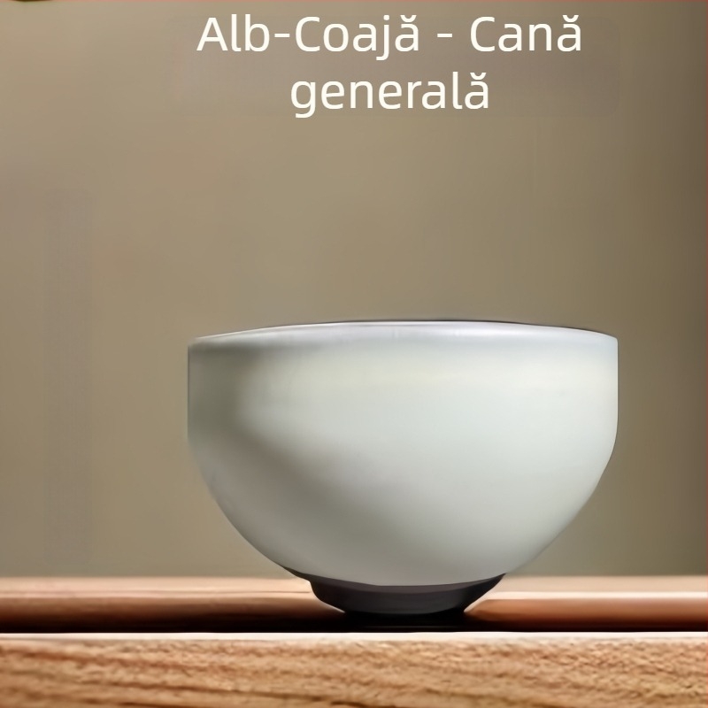 Ceșcă de ceai Jianzhan Jianyang, glazură minerală originală, albă, gură strânsă, fără picior, ținută în mână, forme variate