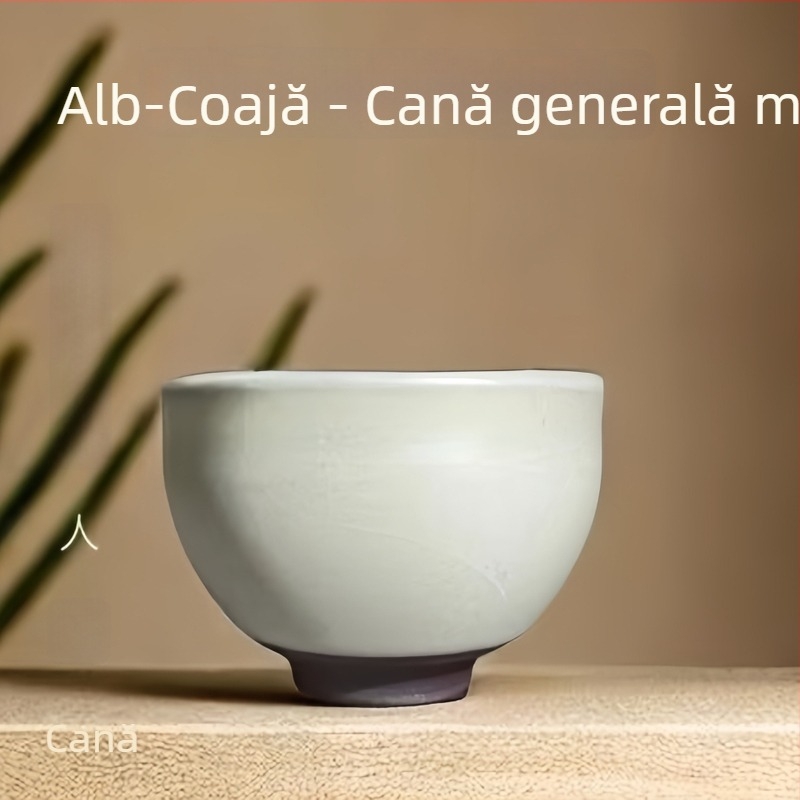 Ceșcă de ceai Jianzhan Jianyang, glazură minerală originală, albă, gură strânsă, fără picior, ținută în mână, forme variate