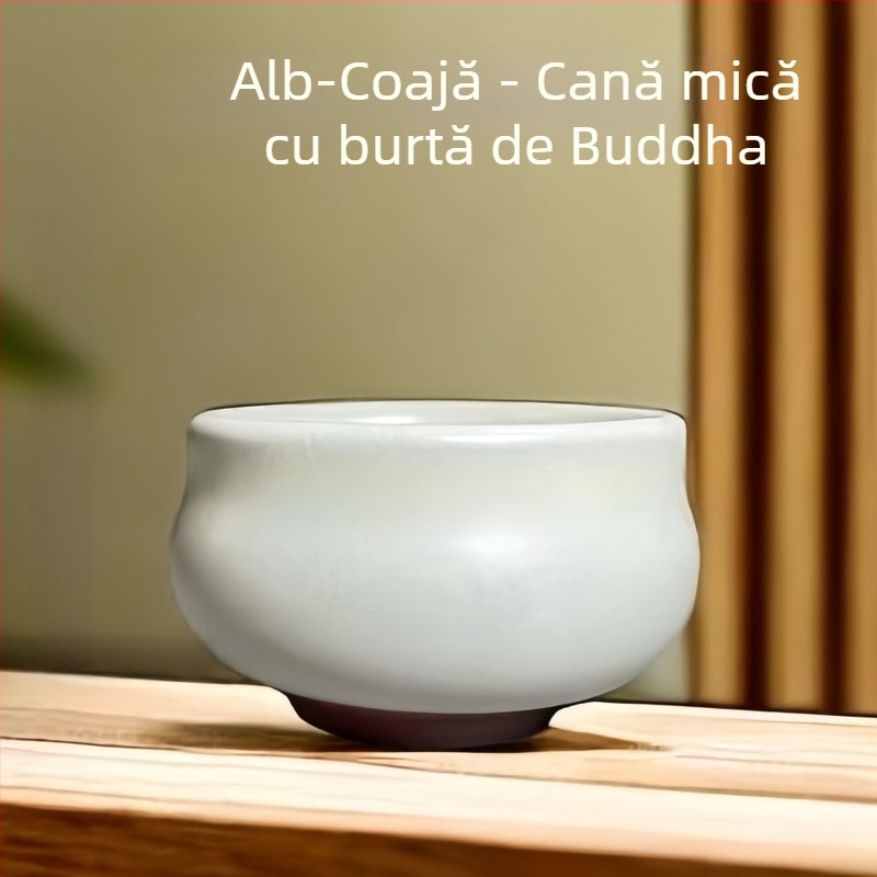 Ceșcă de ceai Jianzhan Jianyang, glazură minerală originală, albă, gură strânsă, fără picior, ținută în mână, forme variate