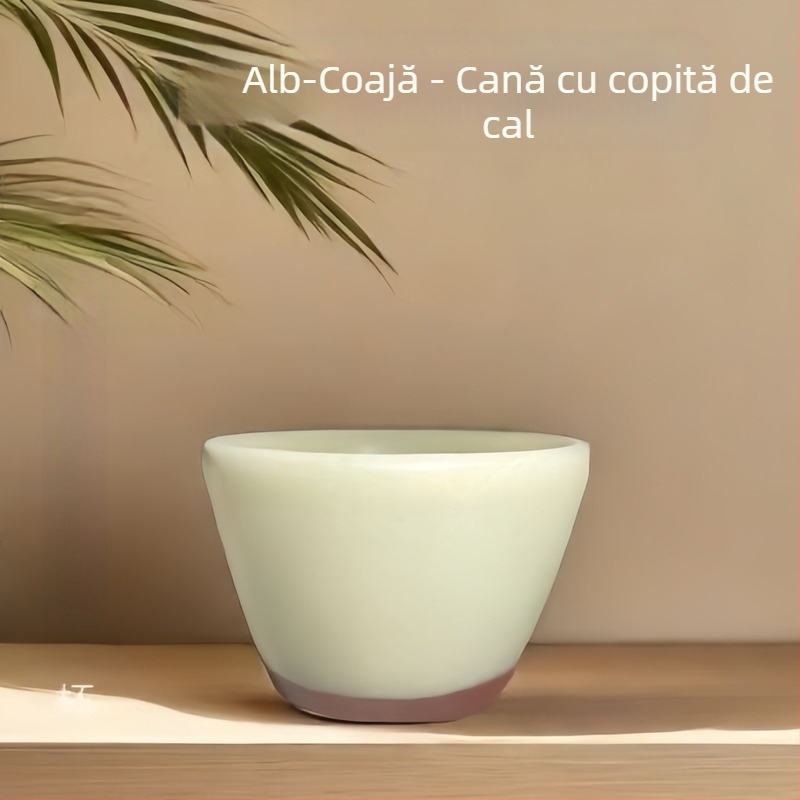 Ceșcă de ceai Jianzhan Jianyang, glazură minerală originală, albă, gură strânsă, fără picior, ținută în mână, forme variate