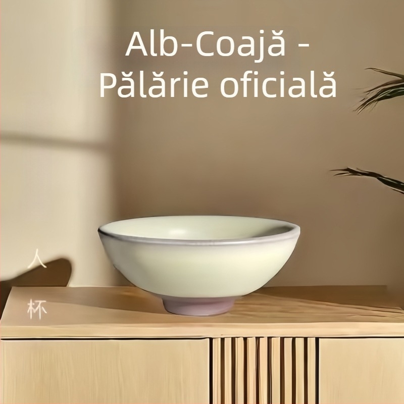 Ceșcă de ceai Jianzhan Jianyang, glazură minerală originală, albă, gură strânsă, fără picior, ținută în mână, forme variate