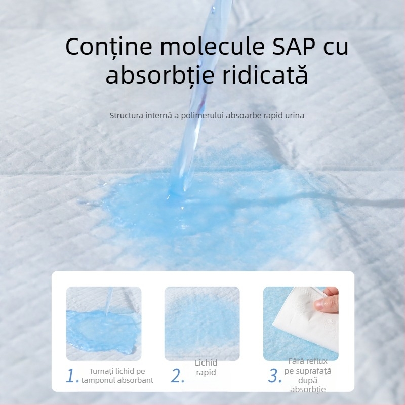 Scutec de unică folosință pentru câini, cu strat îngroșat și saltea pentru urină, cu controlul mirosului și absorbție ridicată