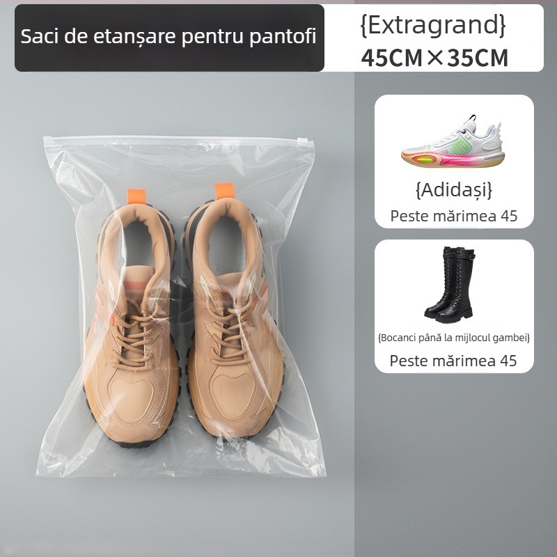 Geantă de depozitare pentru pantofi, călătorii, capacitate mare, protecție împotriva prafului, pungă transparentă sigilată pentru pantofi