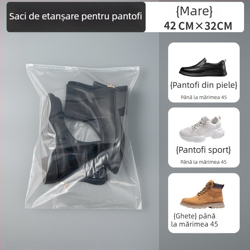 Geantă de depozitare pentru pantofi, călătorii, capacitate mare, protecție împotriva prafului, pungă transparentă sigilată pentru pantofi