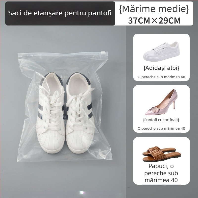 Geantă de depozitare pentru pantofi, călătorii, capacitate mare, protecție împotriva prafului, pungă transparentă sigilată pentru pantofi