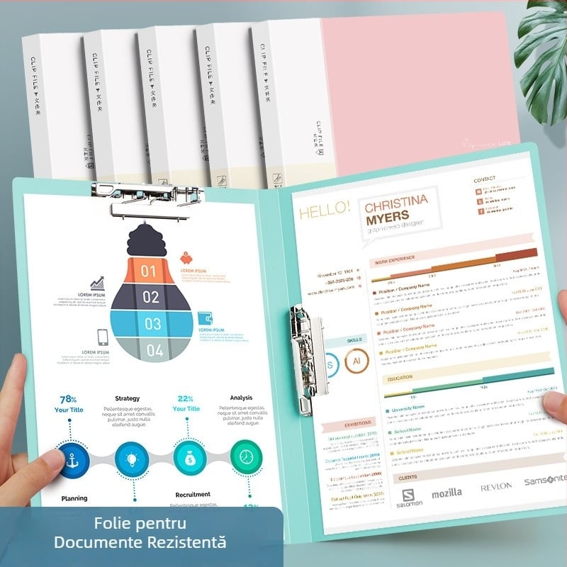Dosar A4 cu cleme duble, dosar din PP pentru documente, dosar pentru partituri muzicale pentru birou