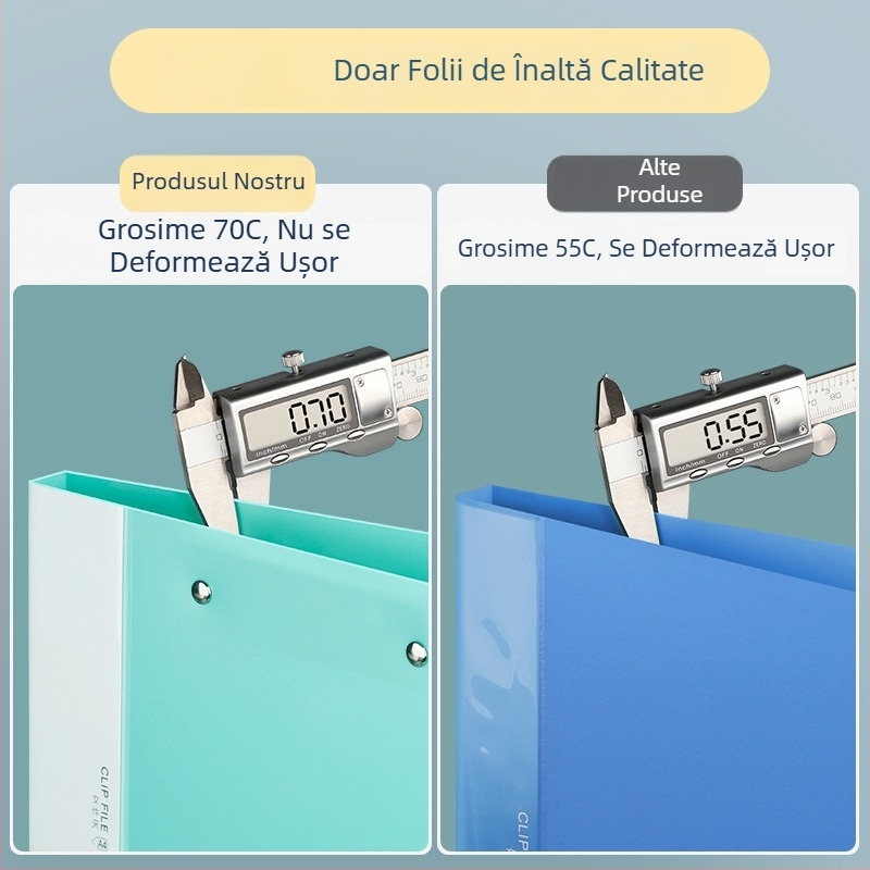 Dosar A4 cu cleme duble, dosar din PP pentru documente, dosar pentru partituri muzicale pentru birou