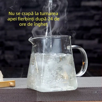 Set Gongfu de ceai din sticlă borosilicată groasă, rezistentă la căldură, cu ceașcă de distribuție și ceainic, mare