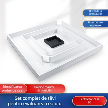 Set de degustare a ceaiului cu tavă de probă din lemn și farfurie emailată