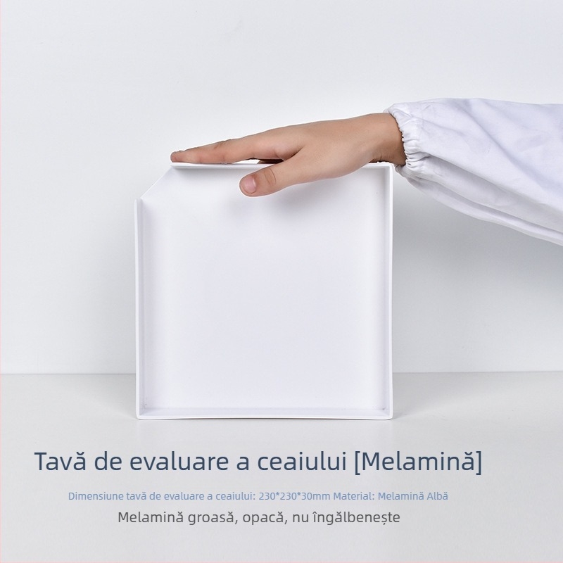 Set de degustare a ceaiului cu tavă de probă din lemn și farfurie emailată