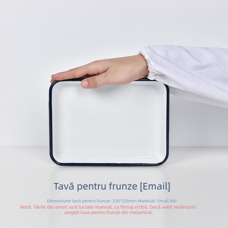 Set de degustare a ceaiului cu tavă de probă din lemn și farfurie emailată
