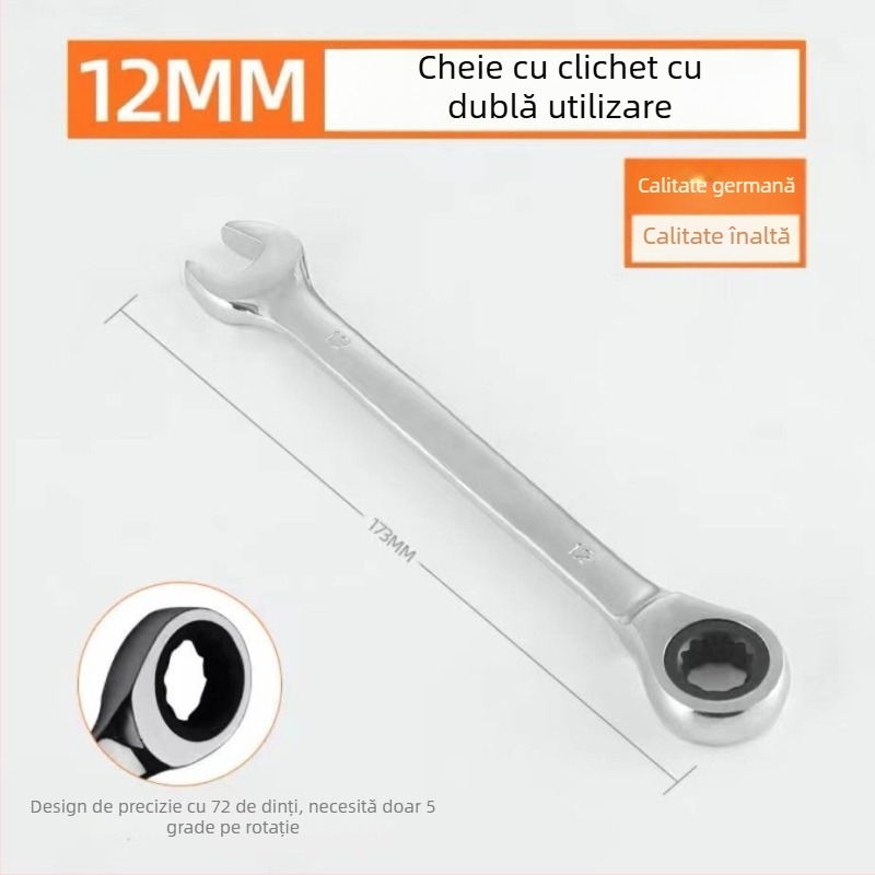 Cheie ratchet industrială cu deschidere Torx, utilizare duală pentru reparații auto