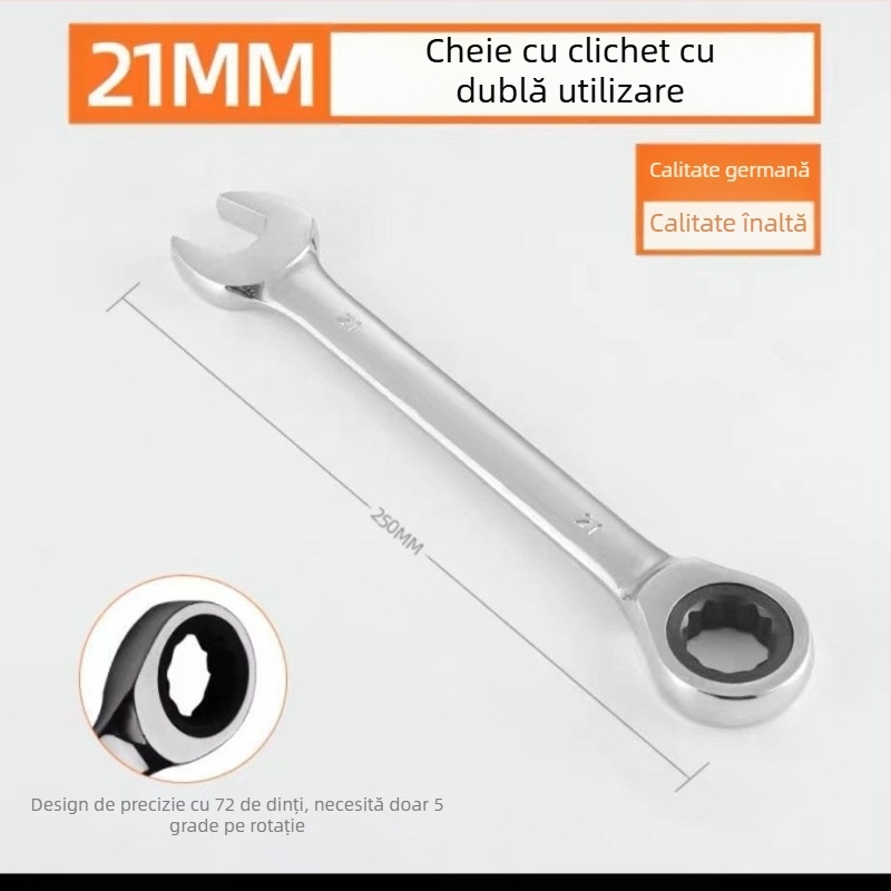 Cheie ratchet industrială cu deschidere Torx, utilizare duală pentru reparații auto