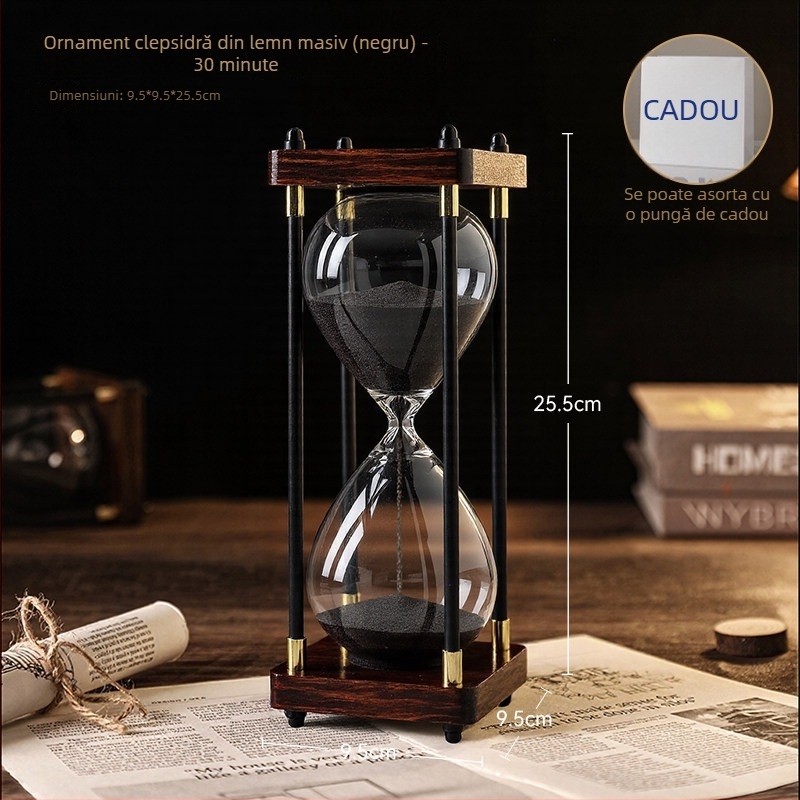 Ceas cu nisip din sticlă pentru birou — decor creativ pentru masă, stil Nordic