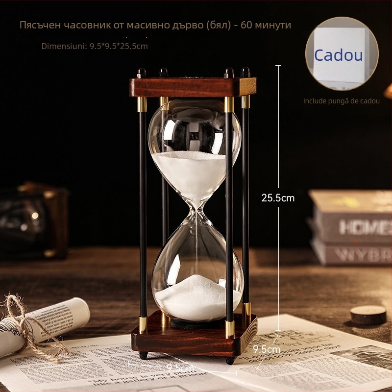 Ceas cu nisip din sticlă pentru birou — decor creativ pentru masă, stil Nordic