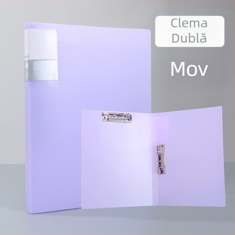 Morandi A4 dosar pentru studenți, mapă cu clemă dublă pentru organizarea foilor, material PP