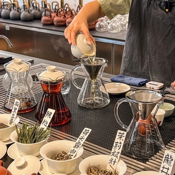 Set de ceai în stil chinezesc nou: ceainic din sticlă pentru infuzare, filtru pentru frunze de ceai și filtru de preparare