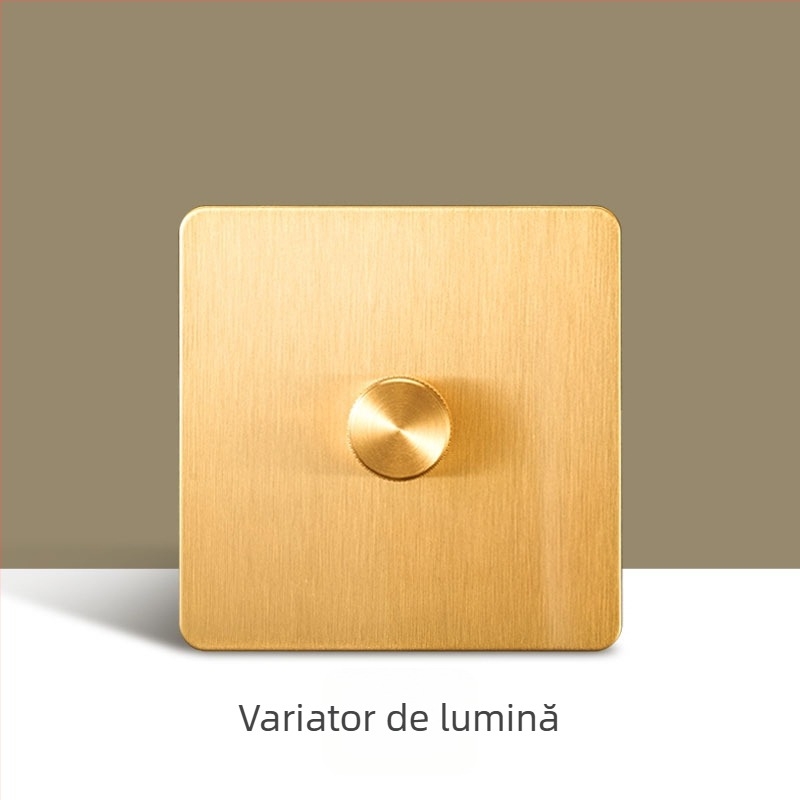 Placă metalică pentru întrerupător și priză, finisaj alamă aurie, stil retro, tip 86, montaj încastrat