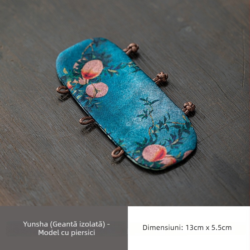 Curea de mâner pentru ceainic în stil chinezesc, șnur izolant termic și pernă din țesătură – accesorii pentru setul de ceai