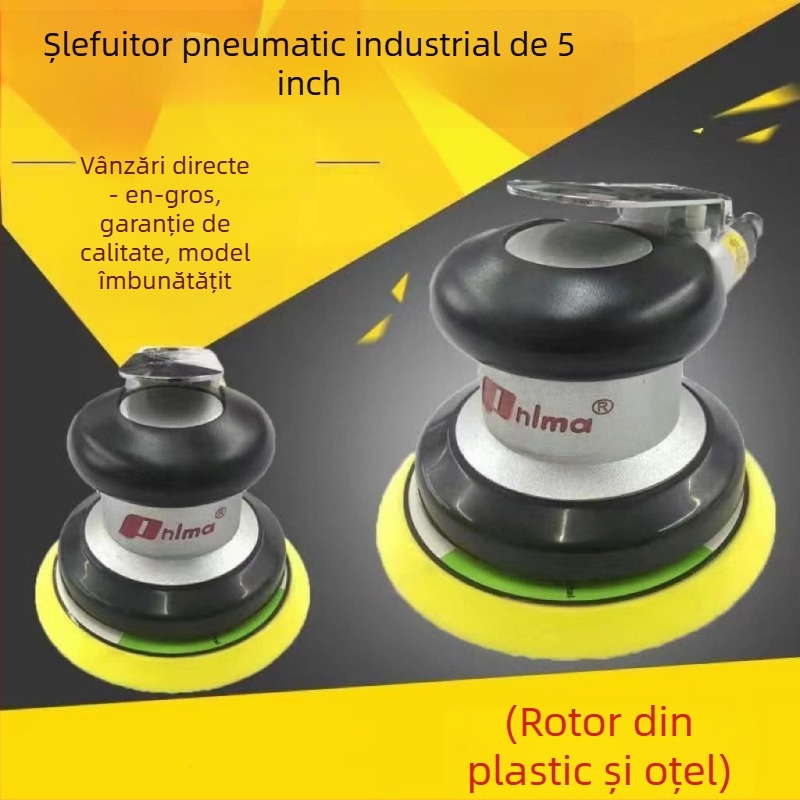 Mașină pneumatică industrială de polisare și șlefuire pentru mobilier, autovehicule și chit de perete, 5 inch