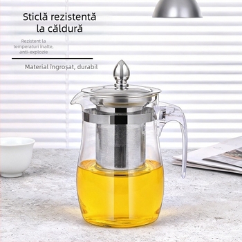 Ceainic din sticlă rezistent la căldură pentru ceai cu flori, separare ceai-apă, stil Kung Fu, filtru din oțel inoxidabil 304, model nou