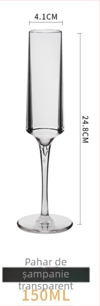 Pahar de șampanie din acril, design creativ, înalt pentru uz casnic, plastic negru transparent, rezistent la căderi, pahar de bar pentru cocktail, cadou