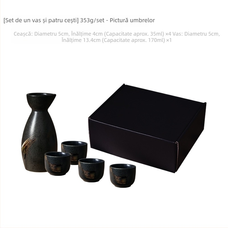 Set japonez din porțelan pentru sake cu sticlă, veselă ceramică vintage pentru masă, decanter, pahare de vin, cești de ceai și vaze