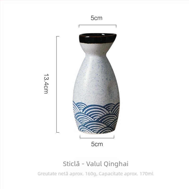 Set japonez din porțelan pentru sake cu sticlă, veselă ceramică vintage pentru masă, decanter, pahare de vin, cești de ceai și vaze