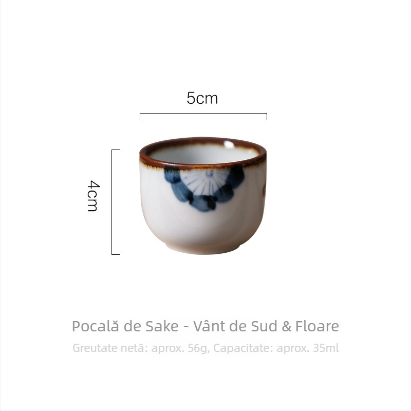 Set japonez din porțelan pentru sake cu sticlă, veselă ceramică vintage pentru masă, decanter, pahare de vin, cești de ceai și vaze