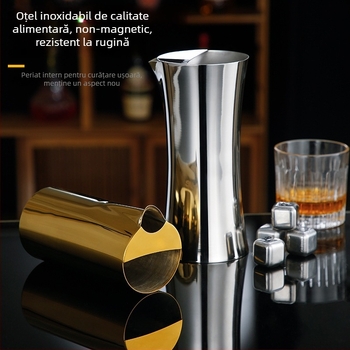 Dispenser de vin din oțel inoxidabil pentru bar, decantor, 601–700 ml, culoare aurie.